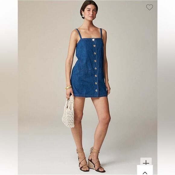 J. Crew Blue Denim Mini Dress - Picture 1 of 11